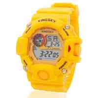 Multifunctional Digital Display Waterproof LED Watch with Plastic Band Orange