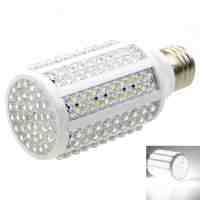 E27 11W 180-LED 1100-1250LM 6000-6500K White Light LED Corn Lamp White and Silver (AC/DC 12-24V)