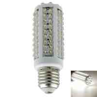 E27 8W 120-LED 480-520LM 6000-6500K White Light LED Corn Lamp White and Silver (AC/DC 12-24V)