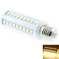 E27 13W 66-LED 5050SMD 660-720LM 3000-3500K Warm White Light LED Corn Light White and Silver (AC/DC 12-24V)