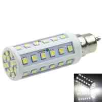 GU10 9W 48-LED 5050SMD 480-520LM 6000-6500K White Light LED Corn Light White and Silver (AC/DC 12-24V)