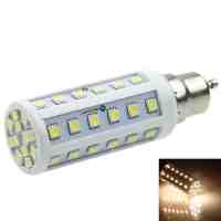 GU10 9W 48-LED 5050SMD 480-520LM 3000-3500K Warm White Light LED Corn Light White and Silver (AC/DC 12-24V)