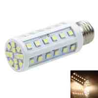 E27 9W 48-LED 5050SMD 480-520LM 3000-3500K Warm White Light LED Corn Light White and Silver ((AC/DC 12-24V)