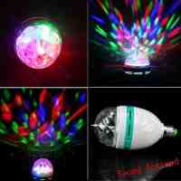 E27 3W RGB Auto Rotating Sound Activated LED Stage Light