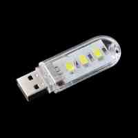 1W 60LM 3 x 5730 SMD LED White Light USB Outdoor LED Night Light White and Transparent