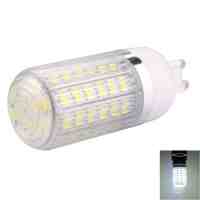 G9 12W 60 x 5730SMD LED 1200LM 6000-6500K White Light LED Corn Bulb with Striped Lampshade (85-265V)