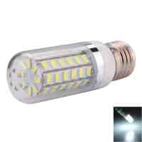 E27 10W 56 x 5730SMD LED 1000LM 6000-6500K White Light LED Corn Bulb with Silver-brimmed Lampshade (220-240V)