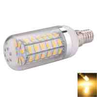 E14 10W 56 x 5730SMD LED 1000LM 2800-3200K Warm White Light LED Corn Bulb with Silver-brimmed Lampshade (220-240V)