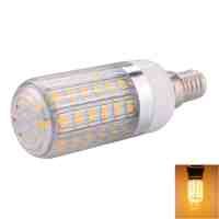 E14 10W 56 x 5730SMD LED 1000LM 2800-3200K Warm White Light LED Corn Bulb with Striped Lampshade (220-240V)