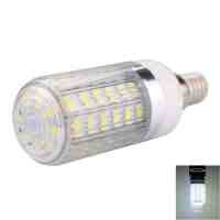 E14 10W 56 x 5730SMD LED 1000LM 6000-6500K White Light LED Corn Bulb with Striped Lampshade (220-240V)