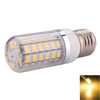 E27 10W 56 x 5730SMD LED 1000LM 2800-3200K Warm White Light LED Corn Bulb with Silver-brimmed Lampshade (110-130V)