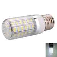 E27 10W 56 x 5730SMD LED 1000LM 6000-6500K White Light LED Corn Bulb with Striped Lampshade (110-130V)