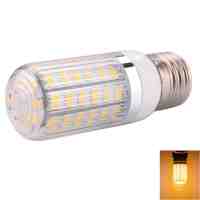 E27 10W 56 x 5730SMD LED 1000LM 2800-3200K Warm White Light LED Corn Bulb with Striped Lampshade (110-130V)