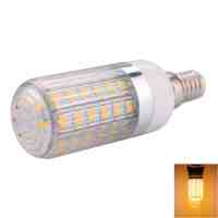 E14 10W 56x5730SMD LED 1000LM 2800-3200K Warm White Light LED Corn Bulb with Striped Lampshade (110-130V)