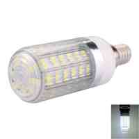 E14 10W 56x5730SMD LED 1000LM 6000-6500K White Light LED Corn Bulb with Striped Lampshade (110-130V)