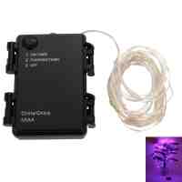 4.5V 4W 50-LED 5M 3-Mode Decorative LED String Light with Battery Box Purple