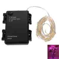 4.5V 4W 50-LED 5M 3-Mode Decorative LED String Light with Battery Box Pink