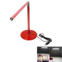 Marswell 3.5W 24-LED 10-400LM 5500-6000K Pure White Light Step-less Dimming Multifunctional Eye-protection LED Table Lamp Rose Red