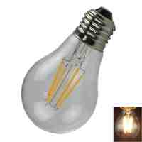 A60 E27 4W 4-LED 400LM 2700K Warm White Light Retro Filament Glass Housing LED Light Bulb (AC 85-265V)