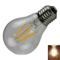 A60 E27 6W 6-LED 600LM 2700K Warm White Light Retro Filament Glass Housing LED Light Bulb (AC 85-265V)