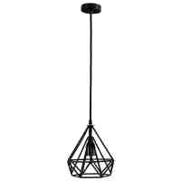 E27 Household Decoration Iron Diamond Shape LED Pendant Lamp Black