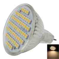 MR16 3W 60-LED SMD3528 250LM 2700-3200K Warm White LED Spotlight with Glass Lamp Cup (DC12V)