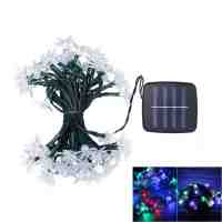 High Quality 50 LED Sakura Style Waterproof Christmas Decoration Colorized Light Solar Power LED String Light