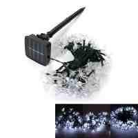 7M 50-LED Pure White Light Flower Shaped Solar Energy LED String Light