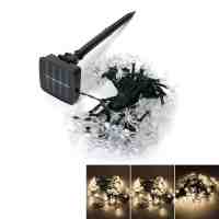 7M 50-LED Warm White Light Flower Shaped Solar Energy LED String Light