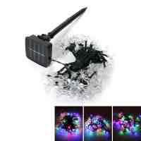 7M 50-LED Colorized Light Flower Shaped Solar Energy LED String Light