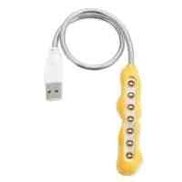 Energy-saving Peanut Shaped Rechargeable USB LED Light Yellow