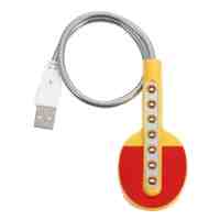 Energy-saving Ping-pong Shaped Rechargeable USB LED Light Yellow