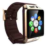 GV08S 1.54 SIM Card Bluetooth Smart Watch for iOS and Android Smartphone Golden and Coffee