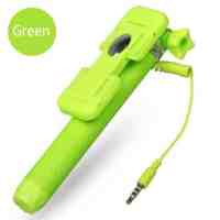 Icanany RK-Mini 3 Handheld Foldable Wired Extendable Monopod Tripod Self Timer for IOS Android Phone Green