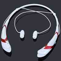 HBS-760 Neckband Style Bluetooth V4.0 IOS and Android Systems Stereo Headset White and Red