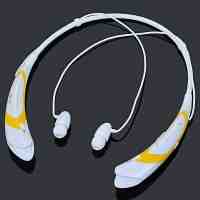 HBS-760 Neckband Style Bluetooth V4.0 IOS and Android Systems Stereo Headset White and Yellow