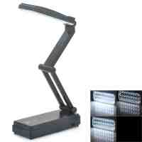 LED-658B Folding Rechargeable Touch Control White 27-LED 3-Mode Ultra Bright Table Light Desk Lamp Black