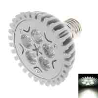 WDD302 E27 5W 450lm 5-LED 6000-6500K White Light LED Light Bulb Silver and White (85-240V)