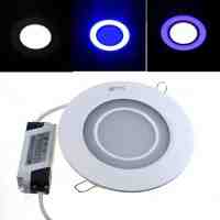 ZSJ-Y15+5 20W 1600LM 30-SMD5630 White LED + 18-SMD2835 Blue LED Dimmable Round Panel Light (AC 85-265V)