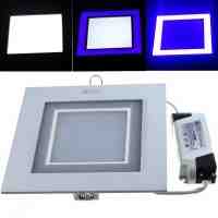 ZSJ-H15+5 20W 1600LM 30-SMD5630 White LED + 18-SMD2835 Blue LED Dimmable Square Panel Light (AC 85-265V)