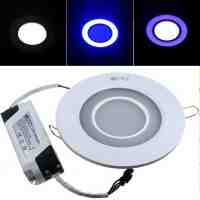 ZSJ-Y12+3 15W 1200lm 24-SMD5630 White LED + 12-SMD2835 Blue LED Dimmable Round Panel Light (AC 85-265V)