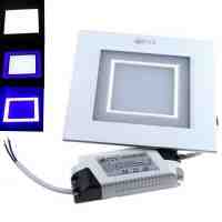 ZSJ-H12+3 15W 1200LM 24-SMD5630 White LED + 12-SMD2835 Blue LED Dimmable Square Panel Light (AC 85-265V)