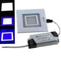 ZSJ-H7+3 10W 800LM 14-SMD5630 White LED + 12-SMD2835 Blue LED Dimmable Square Panel Light (AC 85-265V)