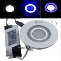 ZSJ-H7+3 10W 800LM 14-SMD5630 White LED + 12-SMD2835 Blue LED Dimmable Round Panel Light (AC 85-265V)