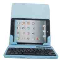 Bluetooth Keyboard with Leather Protective Case for iPad Mini, IOS/Android 7/8 Tablet PC Sky Blue