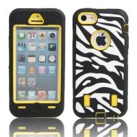 Zebra-stripe Pattern Protective Case for iPhone 5C Yellow Background