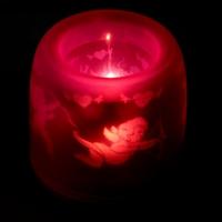 Pink LED Electronic Flameless Lights Projection Candle