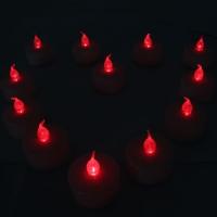 12pcs Red LED Light Wedding Party Flameless Candle