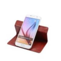 360 Degree Rotary Leather Case for Samsung Galaxy S6 / S6 / Grand I9082 - Brown