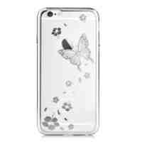 VOUNI Butterfly Flowers Crystal Hard Case for iPhone 6s 6 - Silver